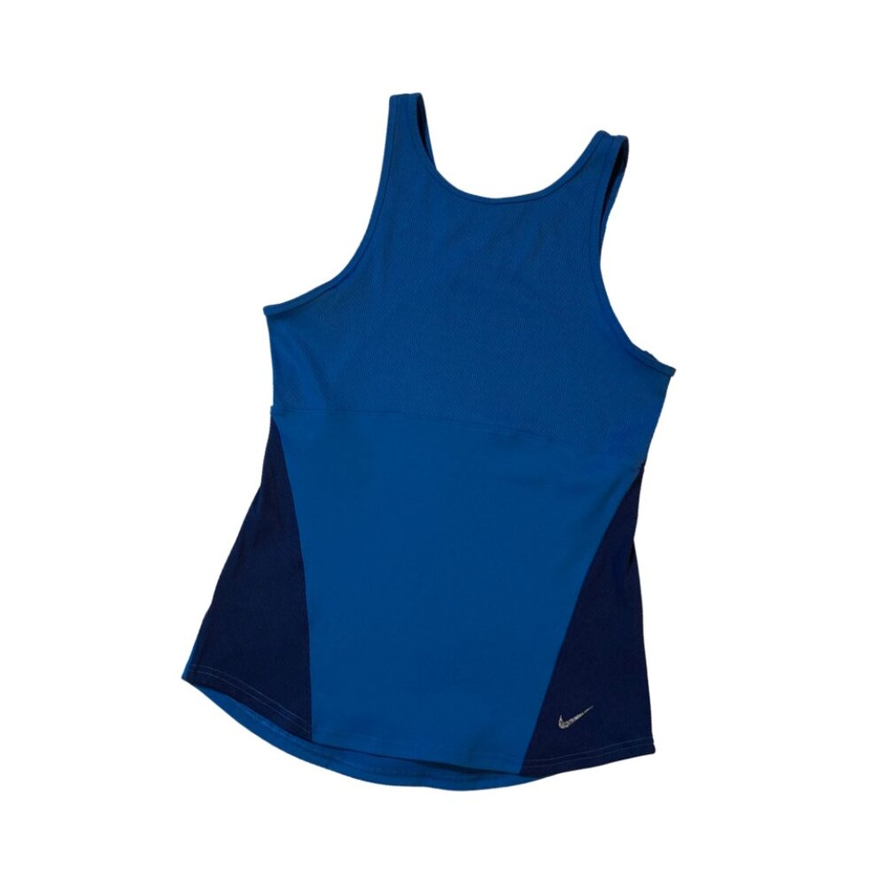 Nike Yoga Dri-FIT Razor Back Blue Tank Top - Picture 2 of 4